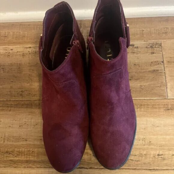 Unisa Red Microsuede Ankle Boots - Picture 3 of 5